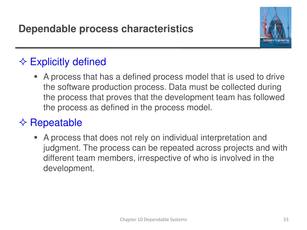 dependable process characteristics