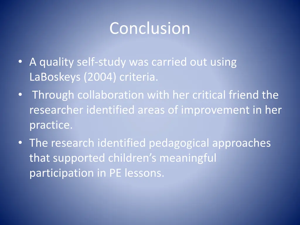 conclusion