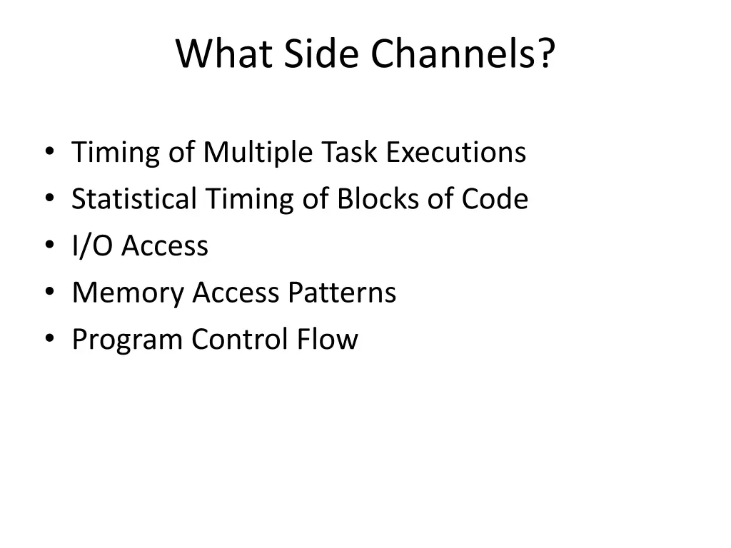 what side channels