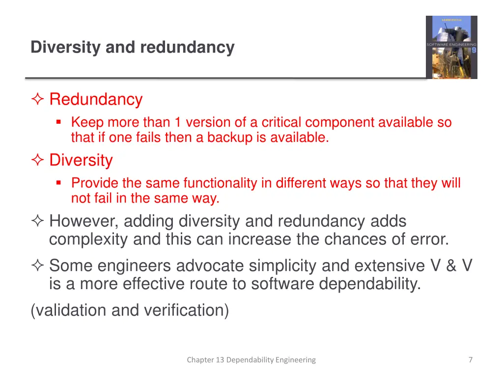 diversity and redundancy