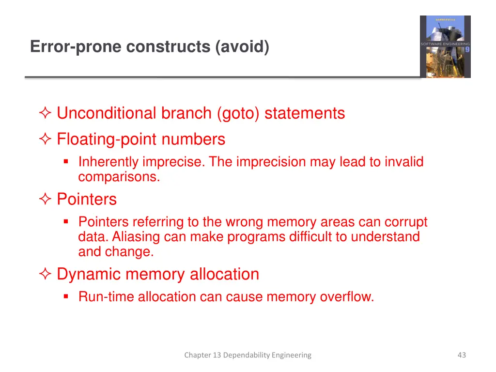 error prone constructs avoid