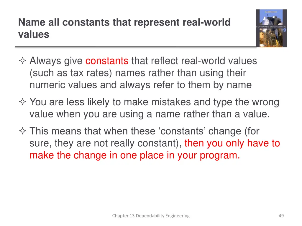 name all constants that represent real world