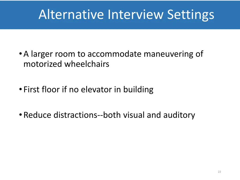 alternative interview settings