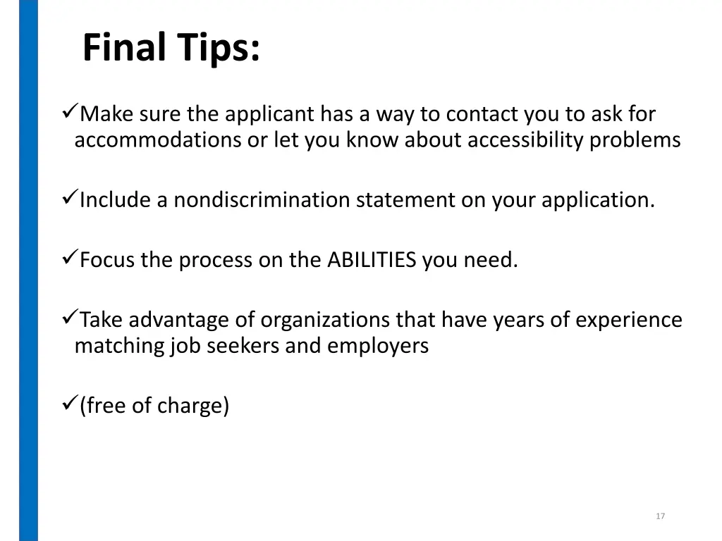 final tips