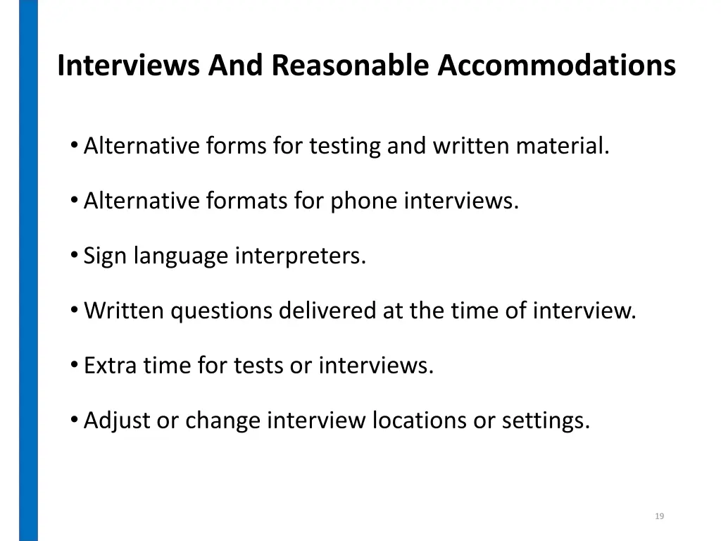 interviews and reasonable accommodations