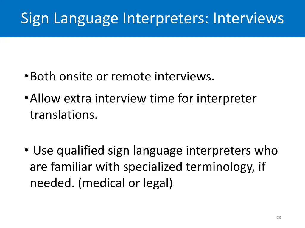 sign language interpreters interviews