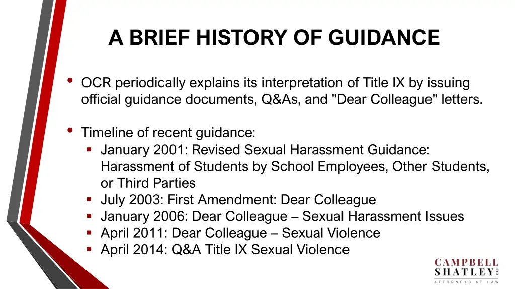 a brief history of guidance
