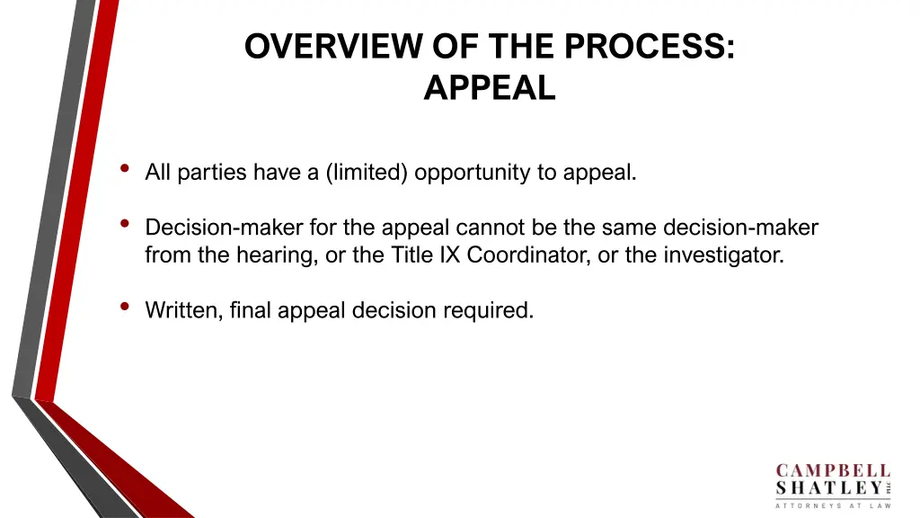 overview of the process appeal