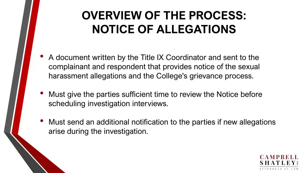 overview of the process notice of allegations