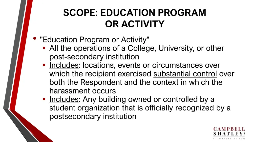 scope education program or activity education