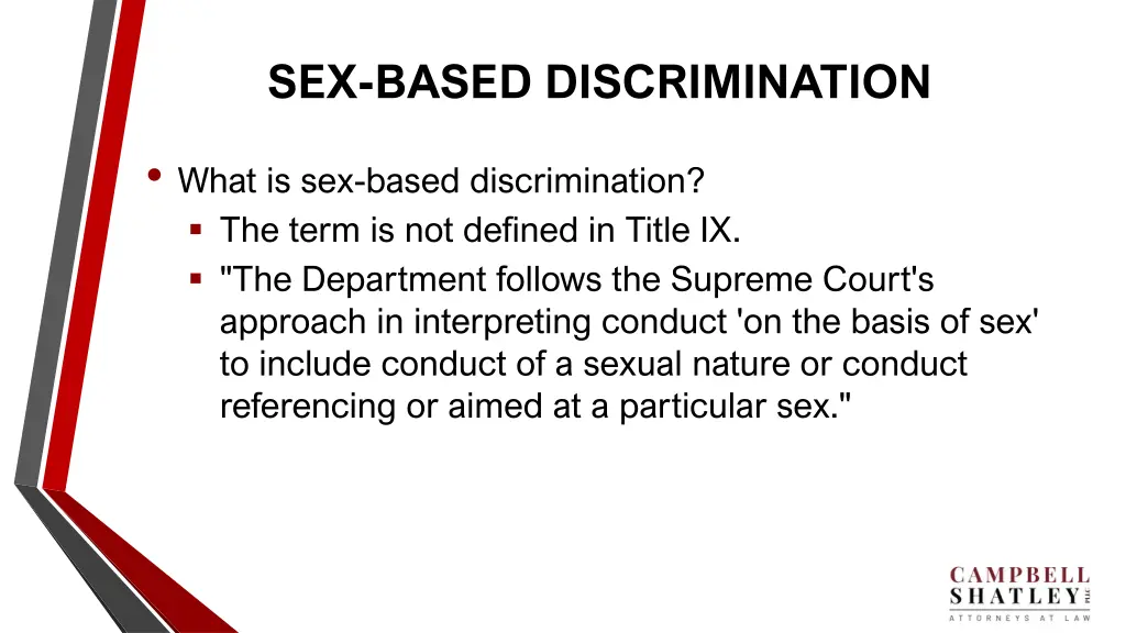 sex based discrimination