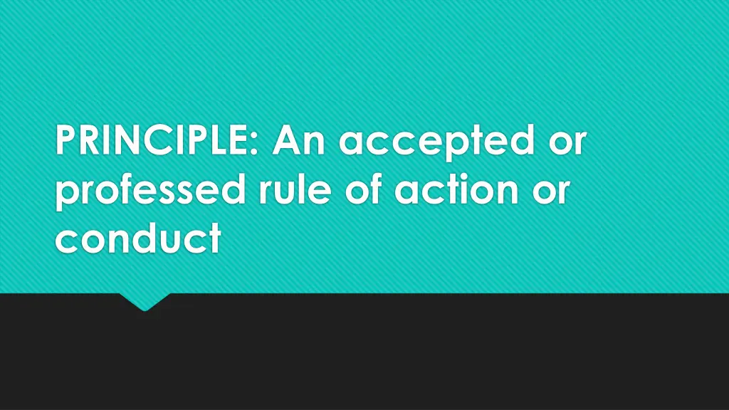 principle an accepted or professed rule of action