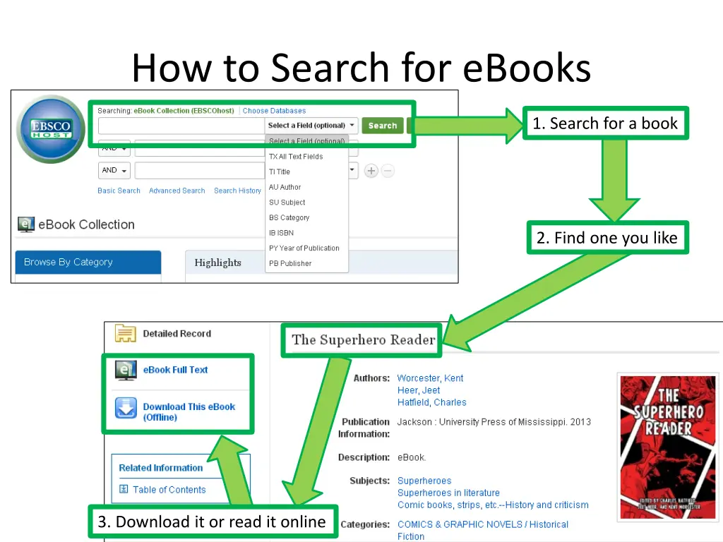 how to search for ebooks