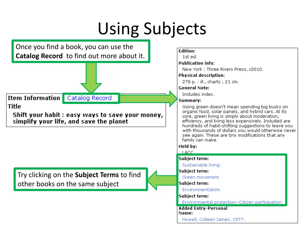 using subjects