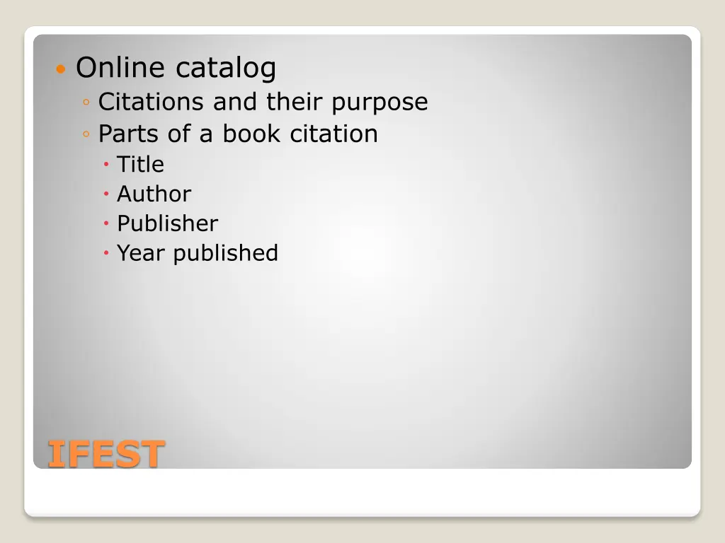 online catalog citations and their purpose parts