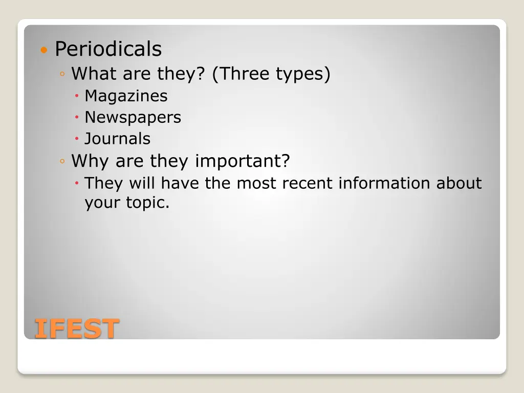 periodicals what are they three types magazines