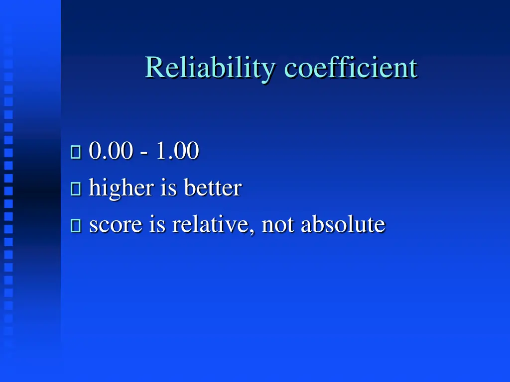 reliability coefficient