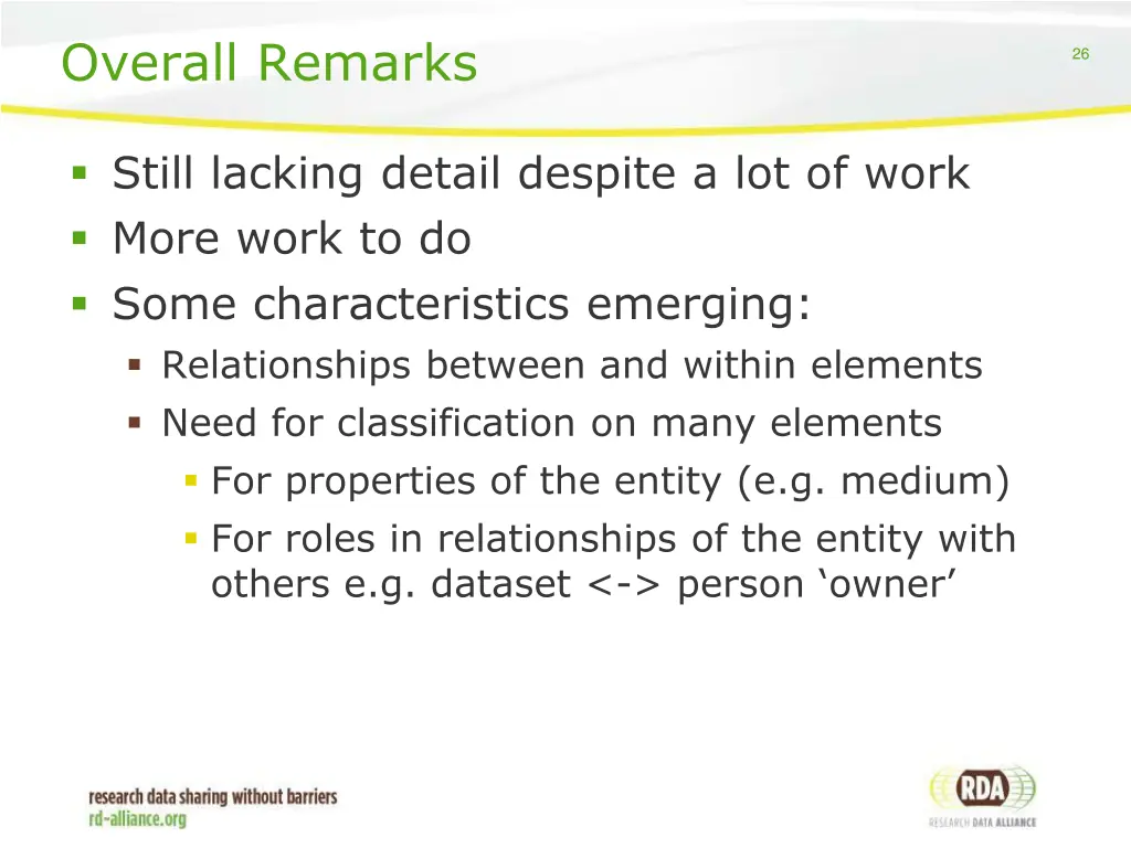 overall remarks