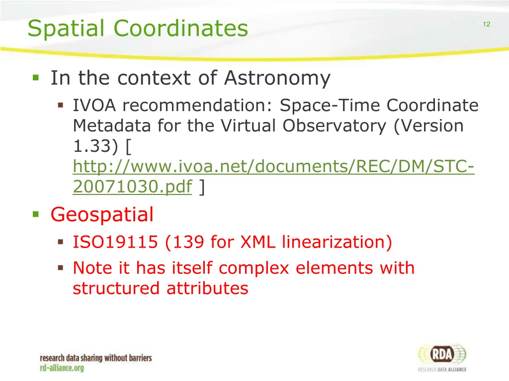 spatial coordinates