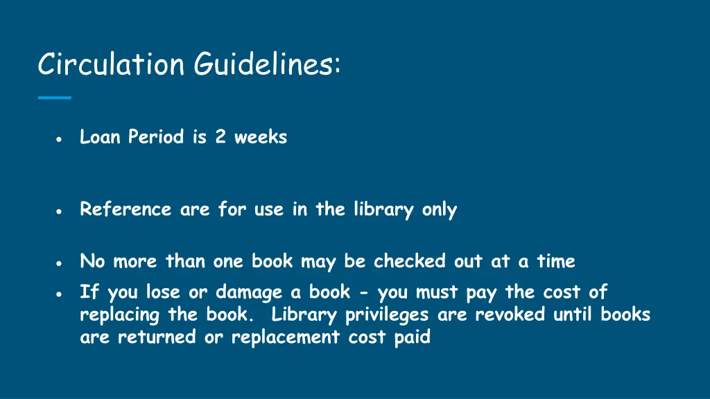 circulation guidelines