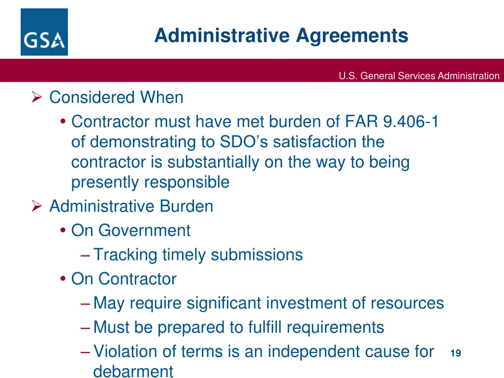 administrative agreements