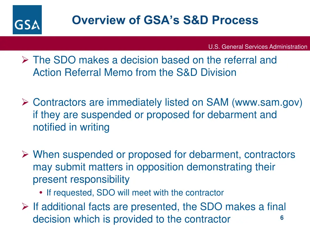 overview of gsa s s d process 1