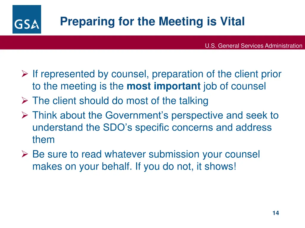 preparing for the meeting is vital
