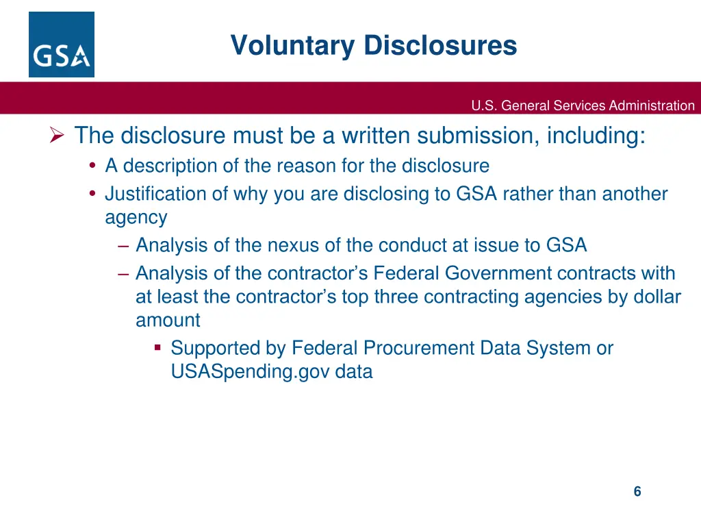 voluntary disclosures 1
