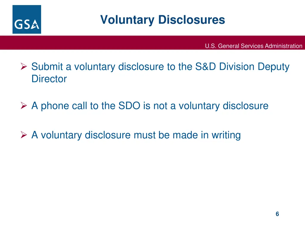 voluntary disclosures