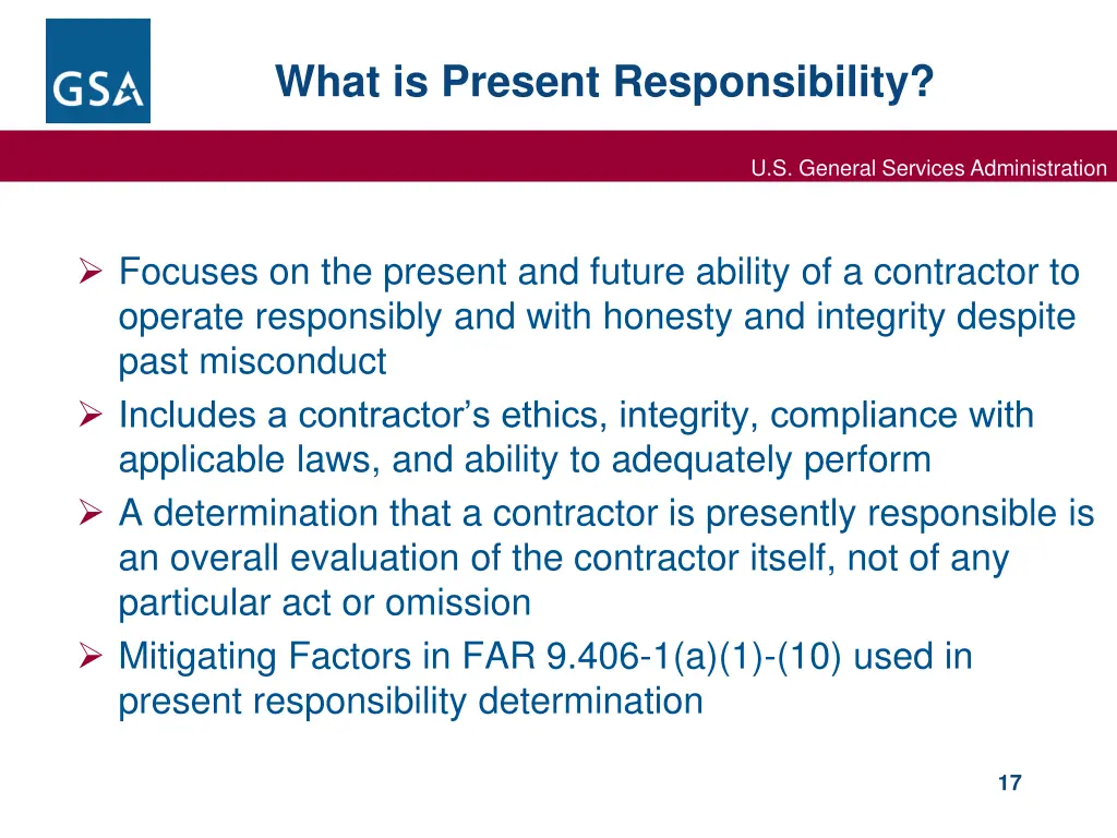 what is present responsibility