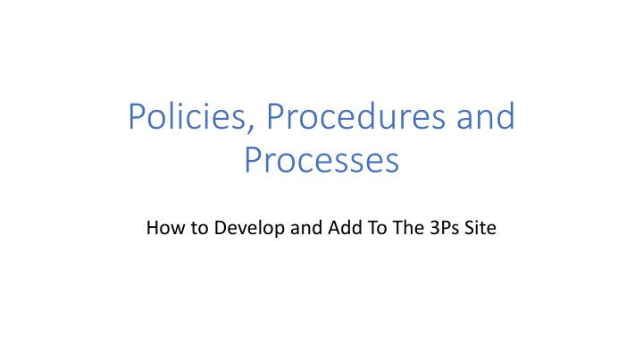 policies procedures and processes