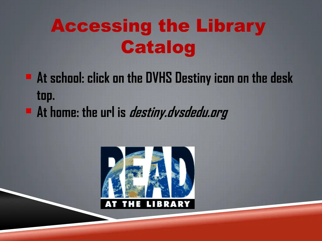 accessing the library catalog