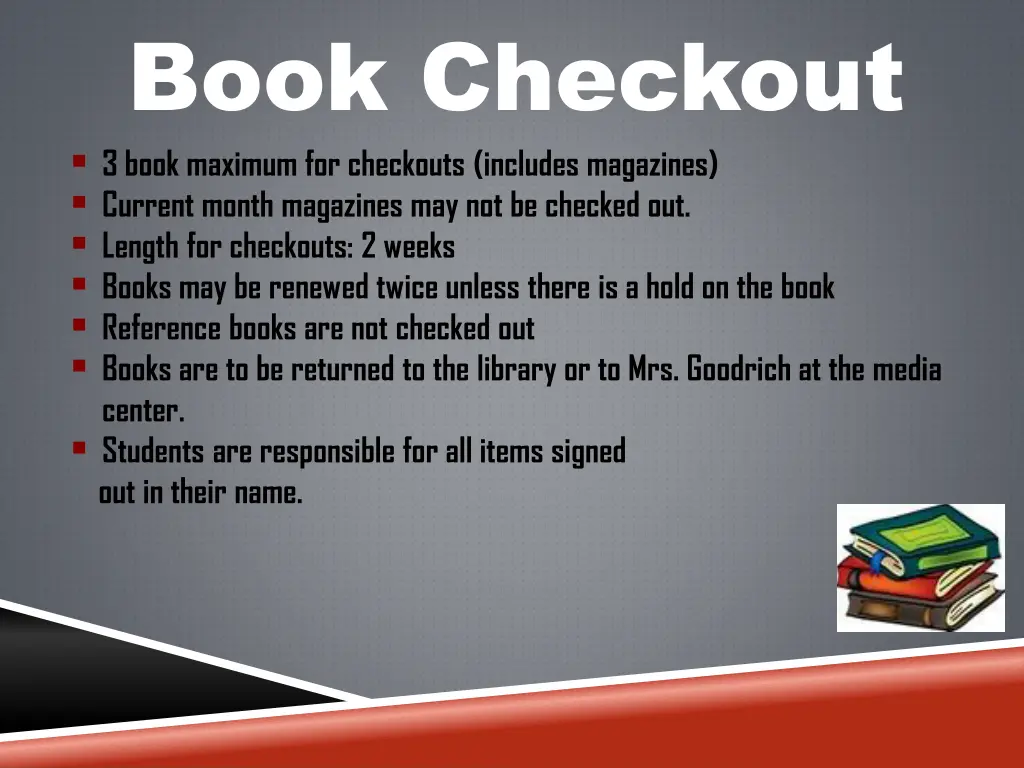 book checkout 3 book maximum for checkouts