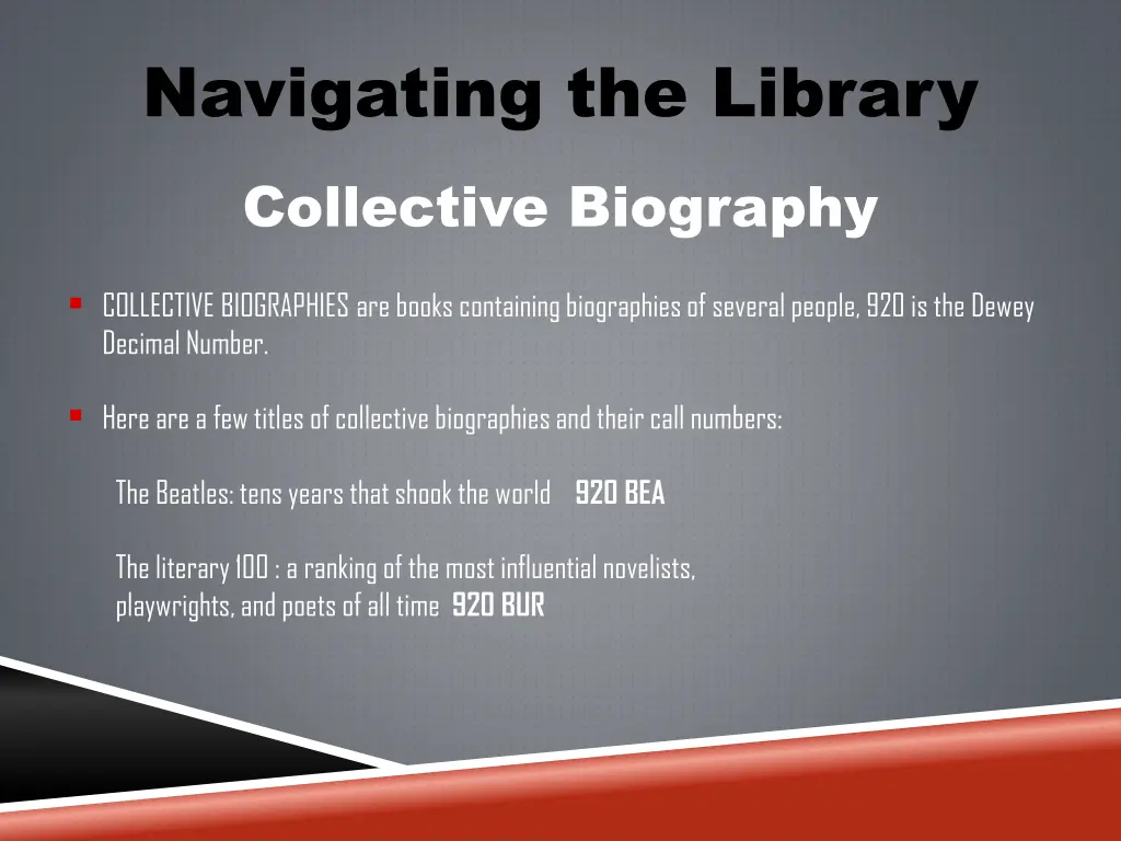 navigating the library collective biography