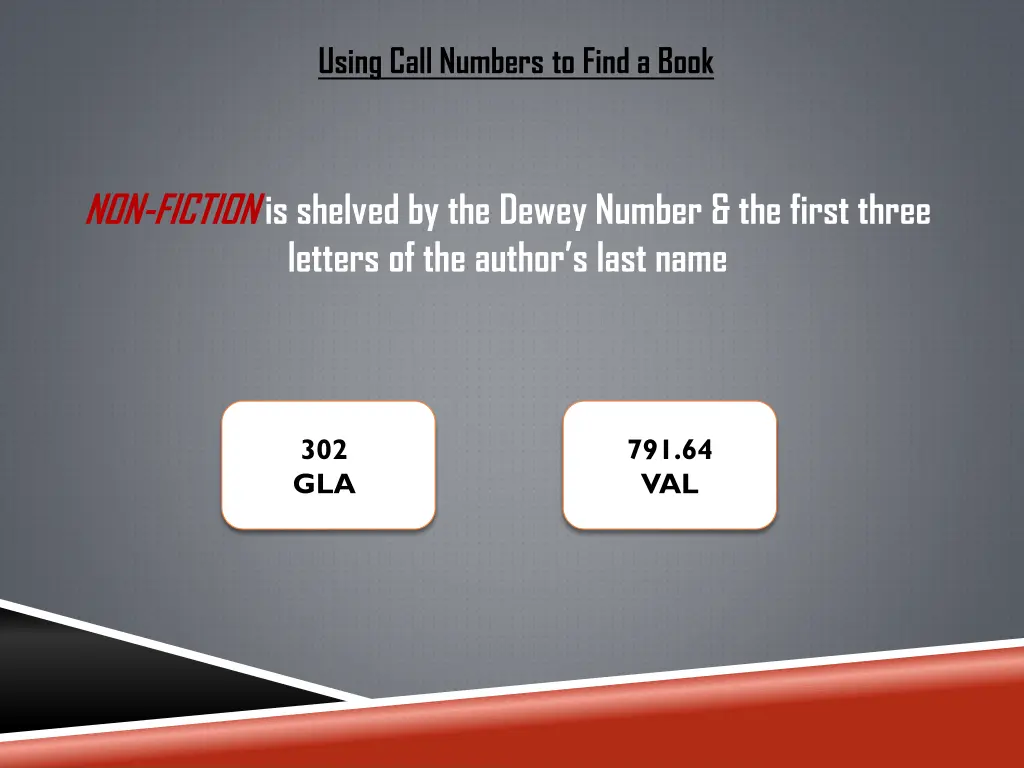 using call numbers to find a book