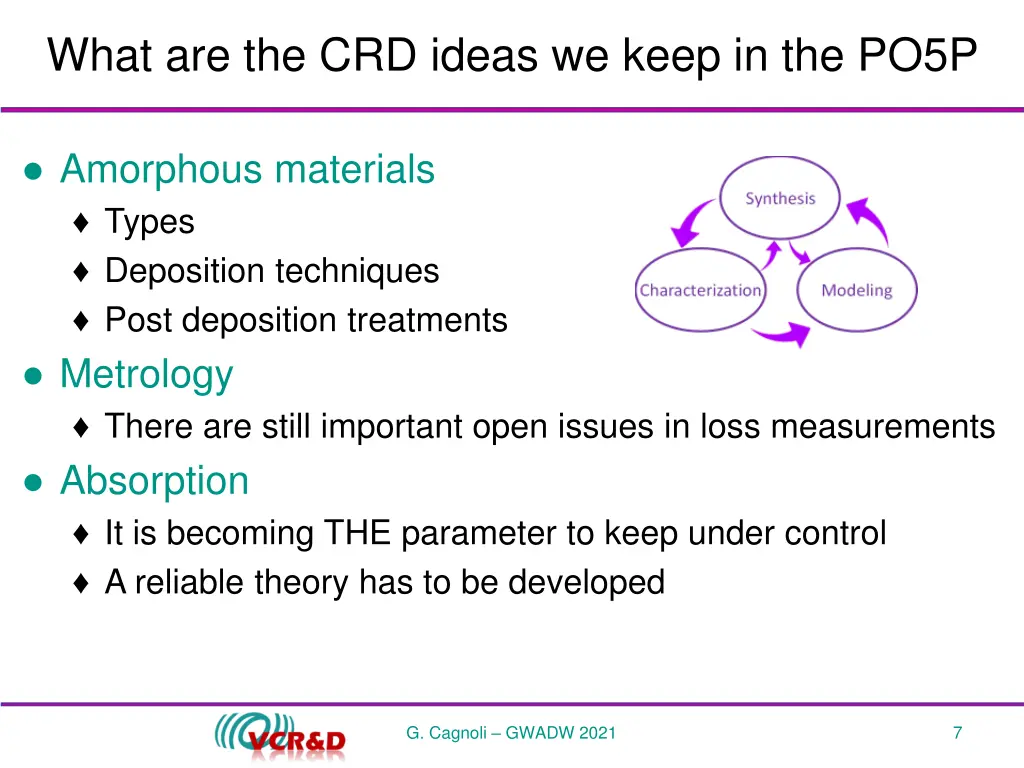 what are the crd ideas we keep in the po5p