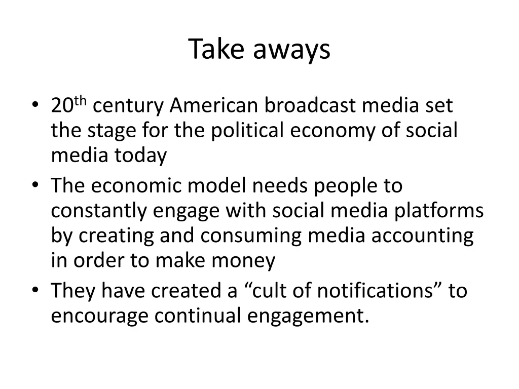 take aways