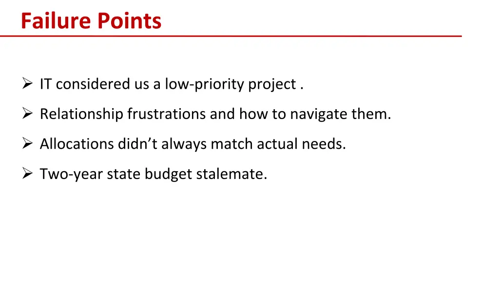 failure points