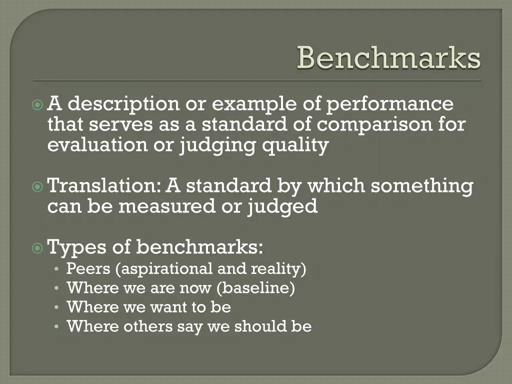 a description or example of performance that