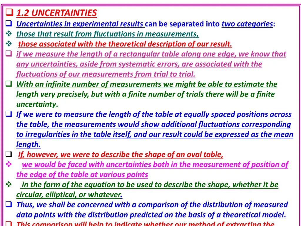1 2 uncertainties uncertainties in experimental 1