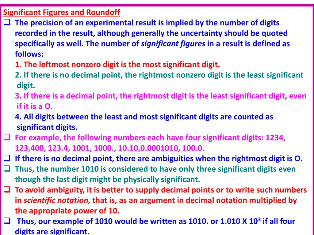 significant figures and roundoff the precision