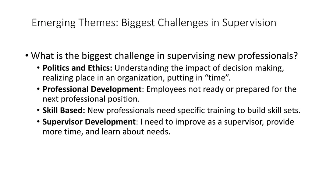 emerging themes biggest challenges in supervision
