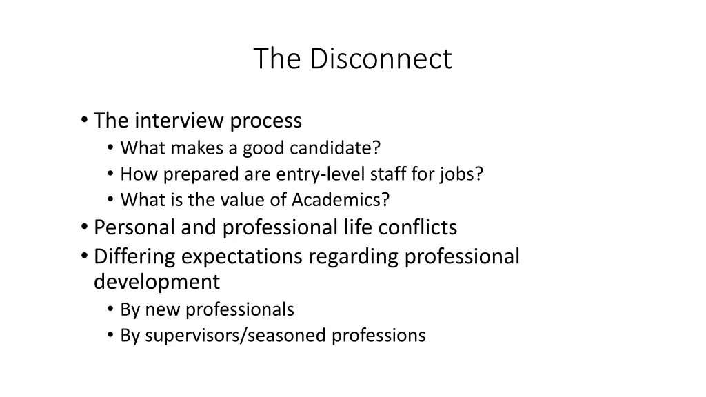the disconnect