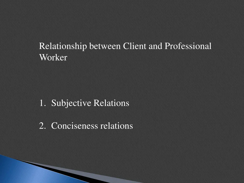 relationship between client and professional