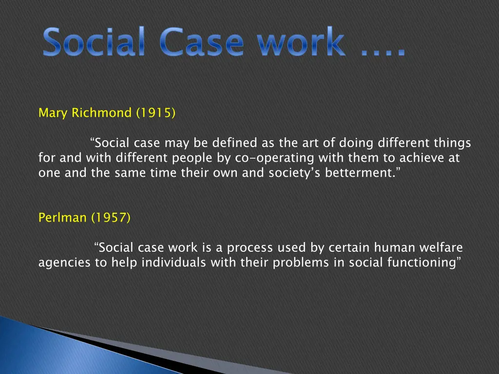 social case work