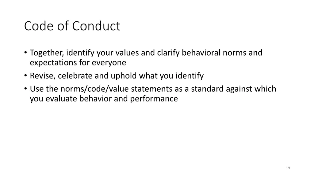 code of conduct
