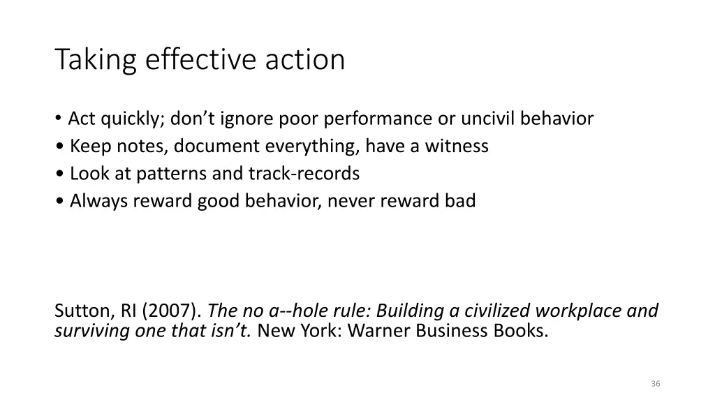 taking effective action