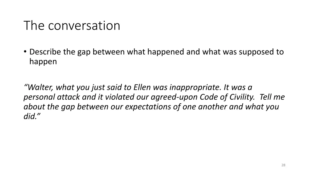 the conversation