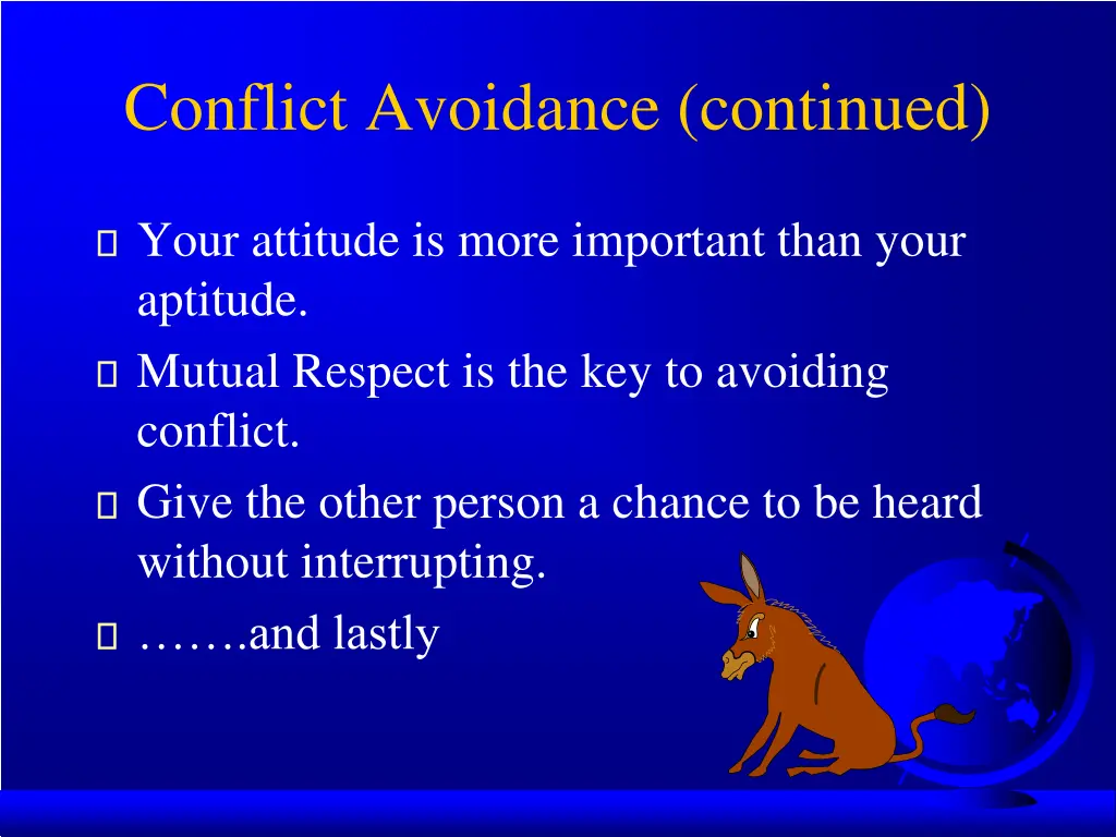 conflict avoidance continued 1