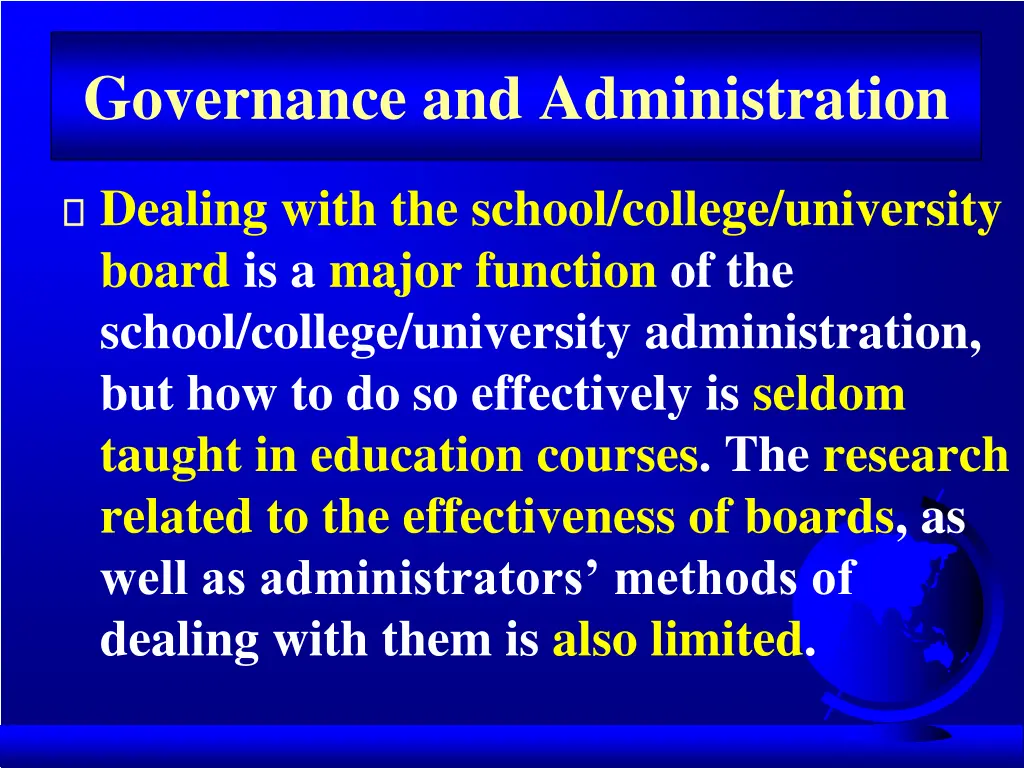 governance and administration 1